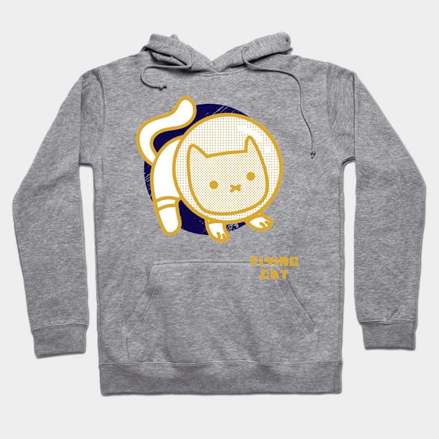 Funny Flying Cat Stargazer Hoodie by 46 DifferentDesign